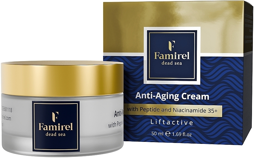 Антивозрастной крем для лица с пептидами и ниацинамидом - Famirel Anti-Aging Cream Liftactive With Peptide And Niacinamide — фото N1