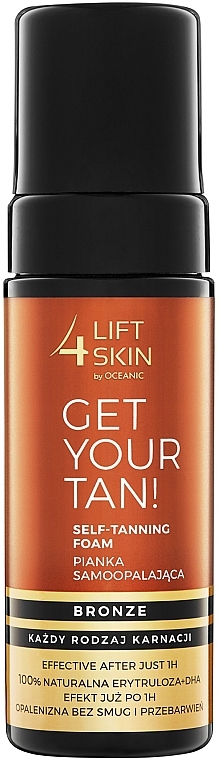 Пінка-автозасмага для тіла - Lift4Skin Get Your Tan! Self Tanning Bronze Foam — фото N1
