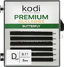 Парфумерія, косметика Накладні вії Butterfly Green D 0.10 (6 рядів: 8 мм) - Kodi Professional
