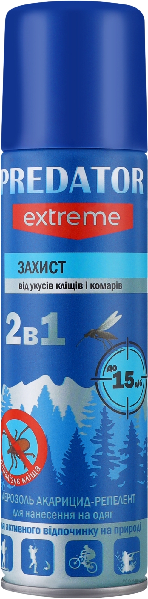 Аэрозольное репеллентное средство 2 в 1 «Защита от укусов клещей и комаров» - Predator Extreme — фото 150ml