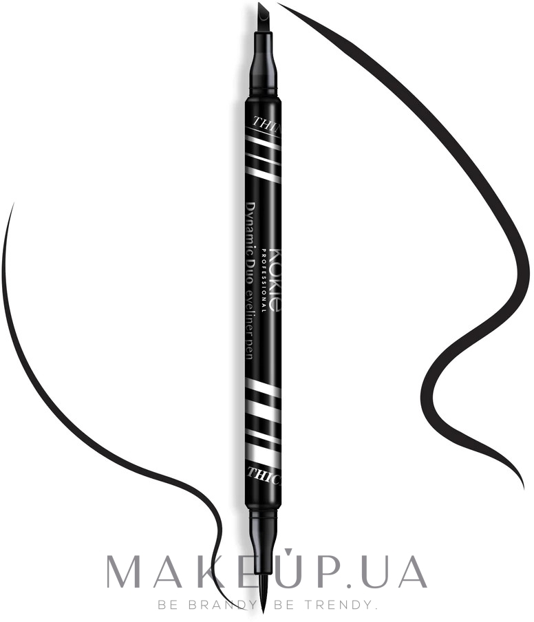 Підводка для очей - Kokie Professional Dynamic Duo Eyeliner Pen — фото Black