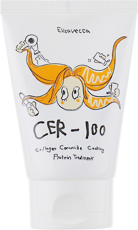 Восстанавливающая маска для волос с коллагеном и керамидами - Elizavecca Hair Care Milky Piggy Collagen Ceramide Coating Protein Treatment Cer-100 — фото N2