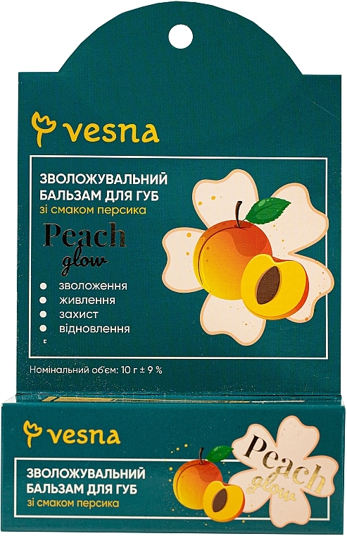 Увлажняющий бальзам для губ со вкусом персика - Vesna Peach Glow  — фото N2