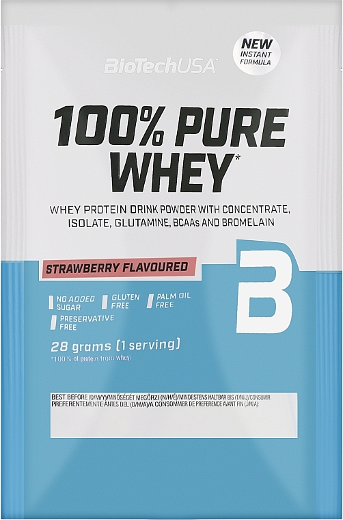 Протеин "Клубника" - BioTech 100% Pure Whey Strawberry — фото N3