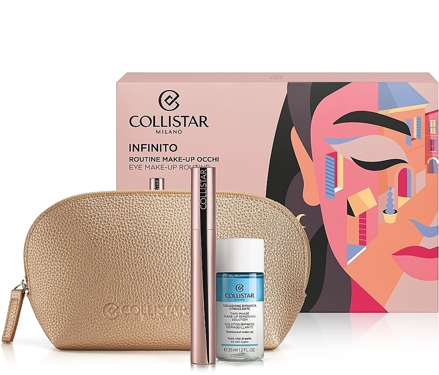 Набор - Collistar Infinito Mascara Gift Set (mascara/11ml+remover/35ml+bag/1pcs) — фото N1