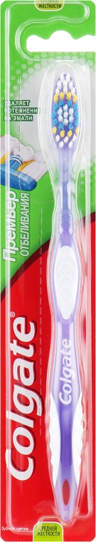 Зубна щітка "Прем'єр" середньої жорсткості №2, біло-фіолетова - Colgate Premier Medium Toothbrush — фото N1