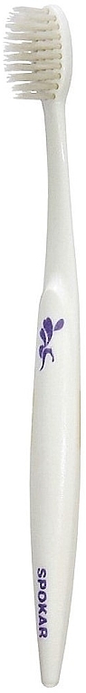 Зубная щетка "Lady", мягкая, с сиреневым цветком - Spokar Lady — фото N2