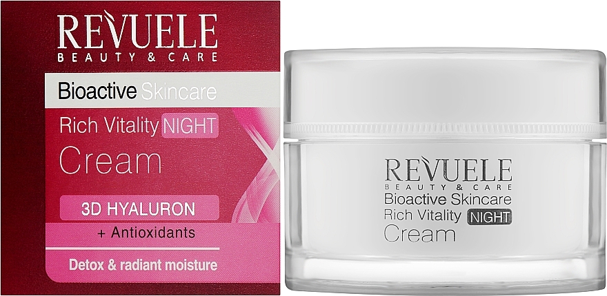 Насыщенный ночной крем для лица - Revuele Bioactive Skincare 3D Hyaluron Rich Vitality Night Cream — фото N2