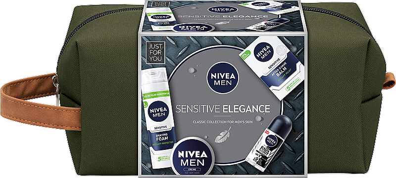 Набор - NIVEA MEN Sensitive Elegance (foam/200ml + af/sh/balm/100ml + deo/50ml + cr/75ml + bag) — фото N1
