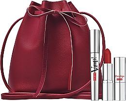 Парфумерія, косметика Набір - Pupa Vamp Volume & Petalips Soft Matte (mascara/9ml + lipstick/3.5g + bag)