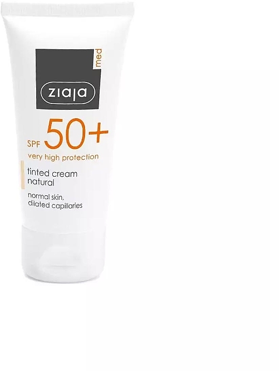 Тонувальний сонцезахисний крем SPF50+ - Ziaja Med Tinted Sunscreen Cream SPF50+ — фото N2