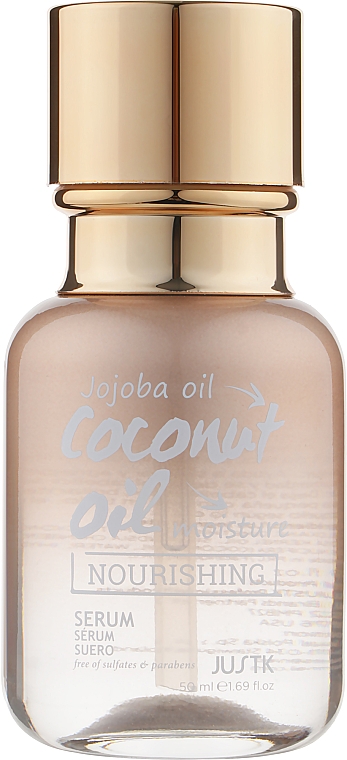 Олія для сухого й пористого волосся з кокосом і жожоба - JustK — фото N1