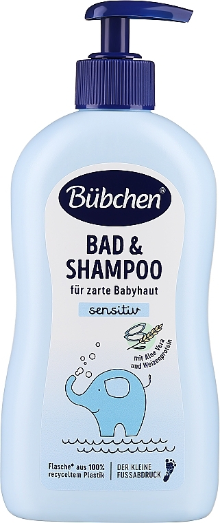 Шампунь для немовлят з алое вера - Bubchen Bad & Shampoo Sensitiv — фото N1