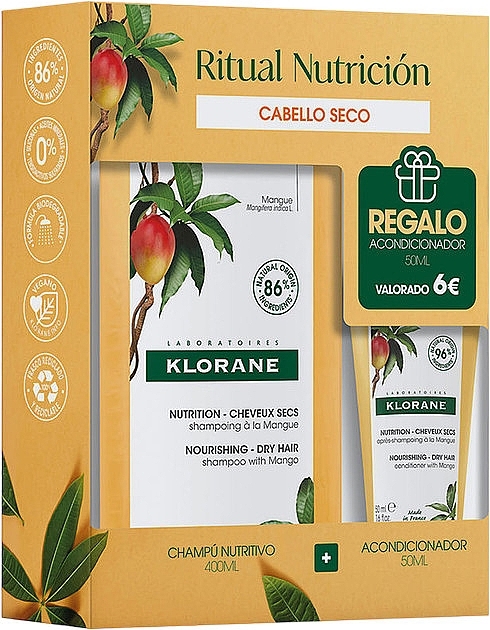 Набор - Klorane Mango (shm/400ml + balm/50ml) — фото N1