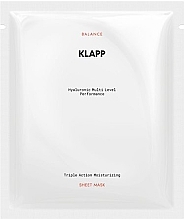 Парфумерія, косметика Маска флісова "Потрійне зволоження" - Klapp Triple Action Moisturizing Sheet Mask