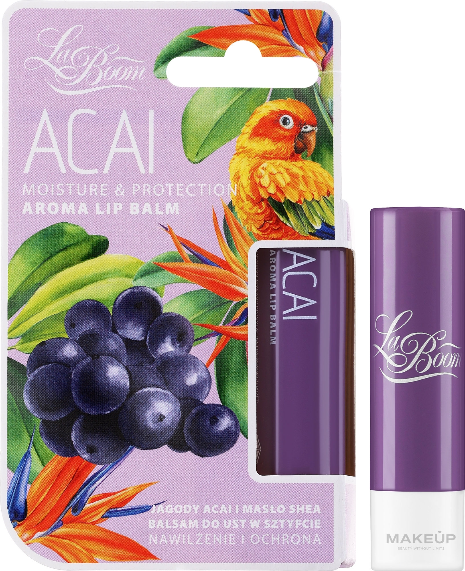 Бальзам для губ - La Boom Acai Berry & Shea Butter Aroma Lip Balm — фото 4g