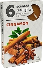 Парфумерія, косметика Чайні свічки "Кориця", 6 шт. - Admit Scented Tea Light Cinnamon
