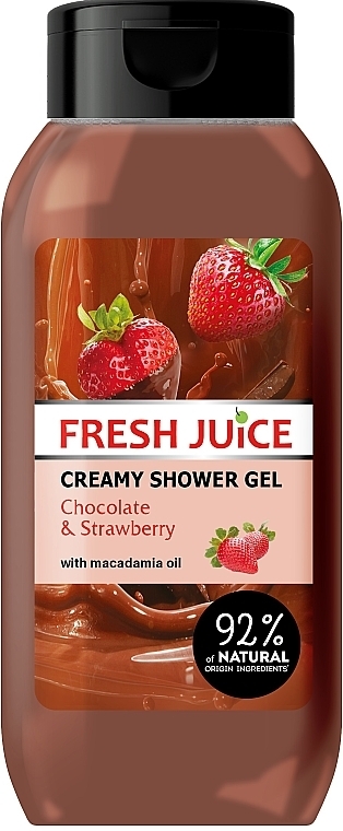 Крем-гель для душа "Шоколад и Клубника" - Fresh Juice Love Attraction Chocolate & Strawberry — фото N2
