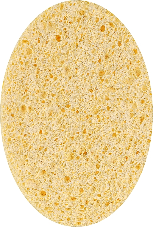 Спонж для вмивання "Овал", 7,5х10,5 см, жовтий - QPI — фото N1