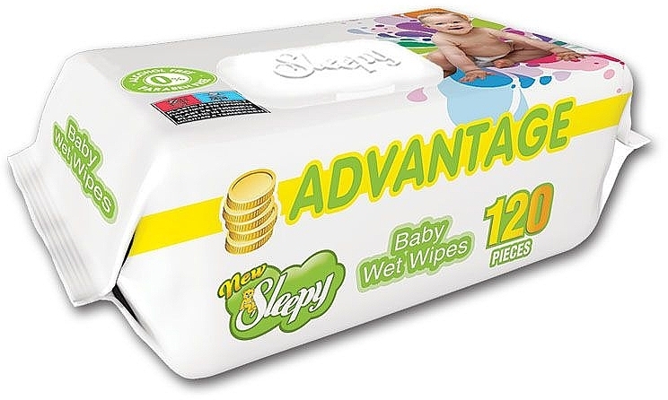 Влажные салфетки детские, 120 шт. - Sleepy Advantage Baby Wet Wipes — фото N1