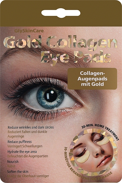 Коллагеновые патчи для век с золотом - GlySkinCare Gold Collagen Eye Pads — фото N1