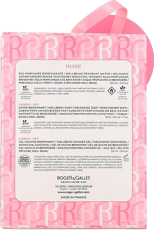Roger&Gallet Rose Wellbeing Fragrant Water - Набір (aroma/water/100ml + sh/gel/50ml + soap/50g) — фото N3