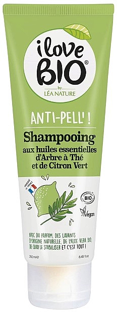 Шампунь для волос "Чайное дерево и лайм" - I love Bio Tea Tree & Lime Shampoo — фото N1