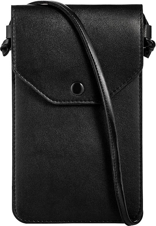 Чехол-сумка для телефона на ремешке, чёрный "Cross" - Makeup Phone Case Crossbody Black