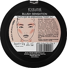 Палетка рум'ян для обличчя  - Eveline Cosmetics Blush Sensation 4in1 — фото N3
