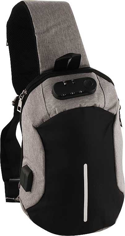 Рюкзак с USB разъемом - YMM BP-004 размер 20х31х13см, Серый — фото N1
