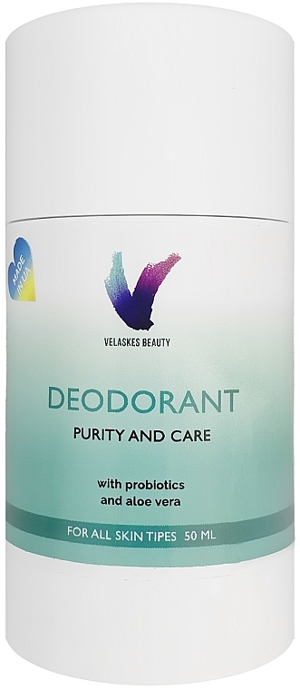 Дезодорант с пробитиком и алоэ вера - Velaskes Beauty Deodorant Purity And Care  — фото N1