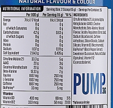 Многокомпонентная смесь из 12 веществ для поддержания мышечной деятельности и кровотока - Applied Nutrition Pump 3G Zero Stimulant Icy Blue Raz — фото N3