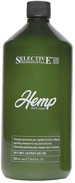 Зволожувальний шампунь для сухого та ламкого волосся - Selective Professional Hemp Vegan Hydrating Shampoo — фото N2