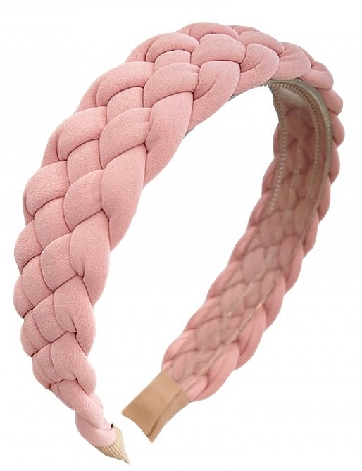 Обруч для волос плетеный, O502, розовый - Ecarla — фото N1