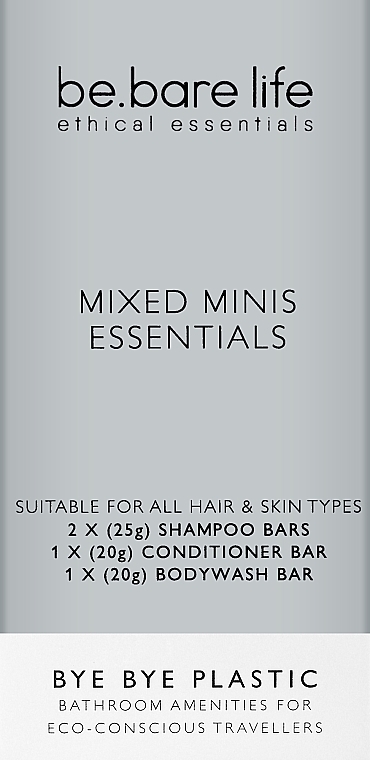 Набір - Be.Bare Life Mixed Minis Essentials Set (shmp/2x25g + cond/20g + soap/20g) — фото N1