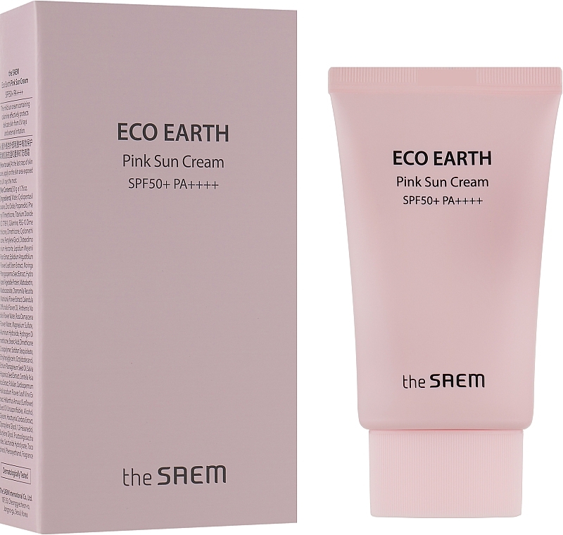 УЦЕНКА Солнцезащитный крем с каламином - The Saem Eco Earth Power Pink Sun Cream * — фото N1