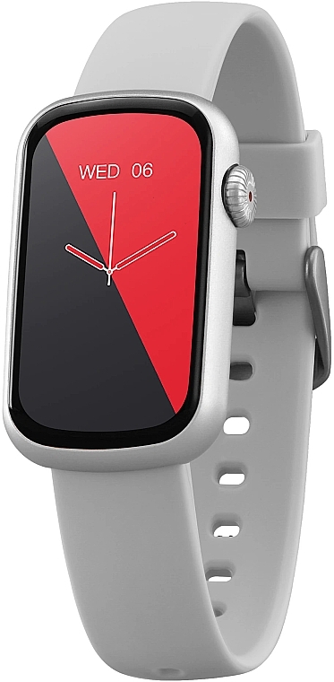 Смарт-часы, серебряные, резиновый ремешок - Garett Smartwatch Action — фото N1