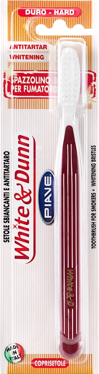 Зубная щетка "White & Dunn", жесткая, бордовая - Piave Toothbrush — фото N1