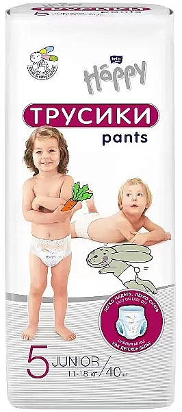 Детские подгузники-трусики Junior 11-18 кг, размер 5, 40 шт. - Bella Baby Happy Pants  — фото N1