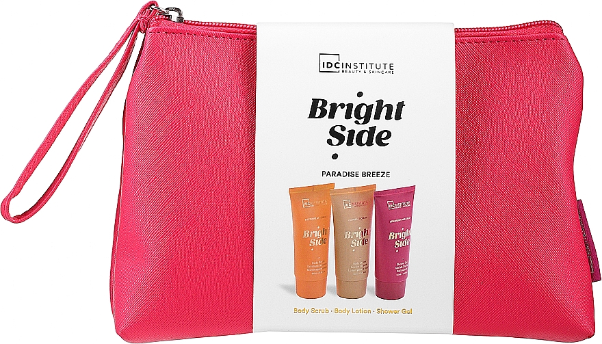Набір - IDC Institute Bright Side Bath Gift Set (b/wash/100ml + b/scrub/100ml + b/lot/100ml + bag/1pcs) — фото N1