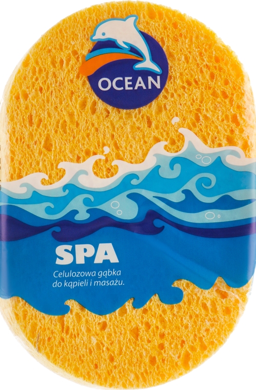 Массажная целлюлозная губка для купания "SPA", желтая - Ocean