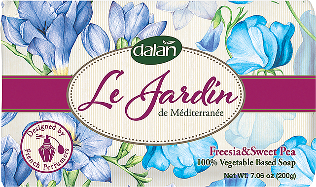 Парфумоване туалетне мило Dalan Le Jardin "Фрезія й солодкий горіх", 200 г - Dalan Le Jardin Freesia & Sweet Pea Soap — фото N1