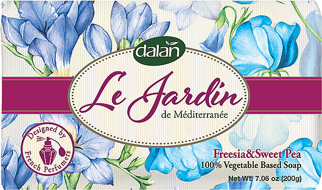 Парфюмированное туалетное мыло Dalan Le Jardin "Фрезия и сладкий орех", 200 г - Dalan Le Jardin Freesia & Sweet Pea Soap — фото N1