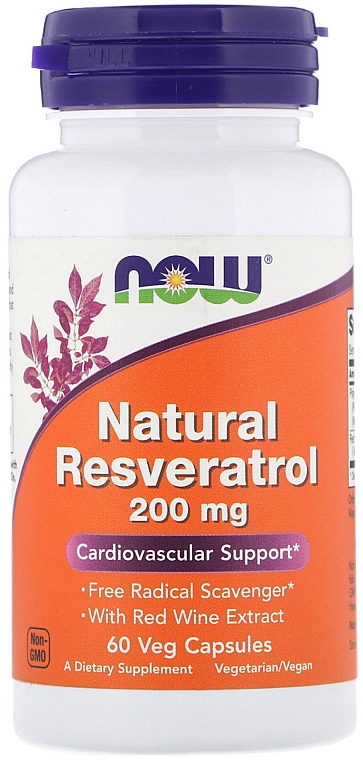 Ресвератрол, 200 mg - Now Foods Natural Resveratrol — фото N1