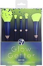 Набор кистей для макияжа 5 шт. - W7 Glow Getter Neon Makeup Brush Set — фото N1