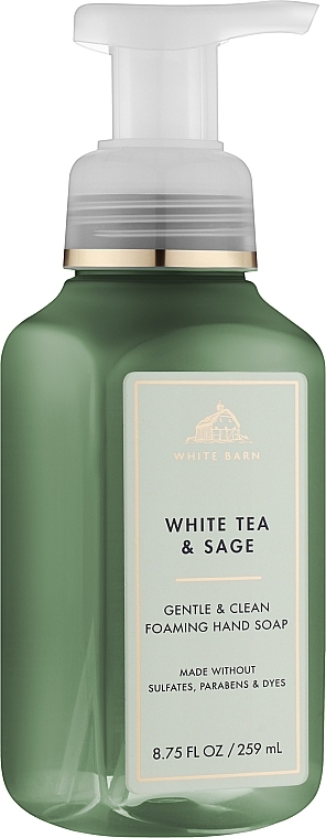 Мило-піна для рук - Bath and Body White Tea & Sage Gentle & Clean Foaming Hand Soap — фото N1