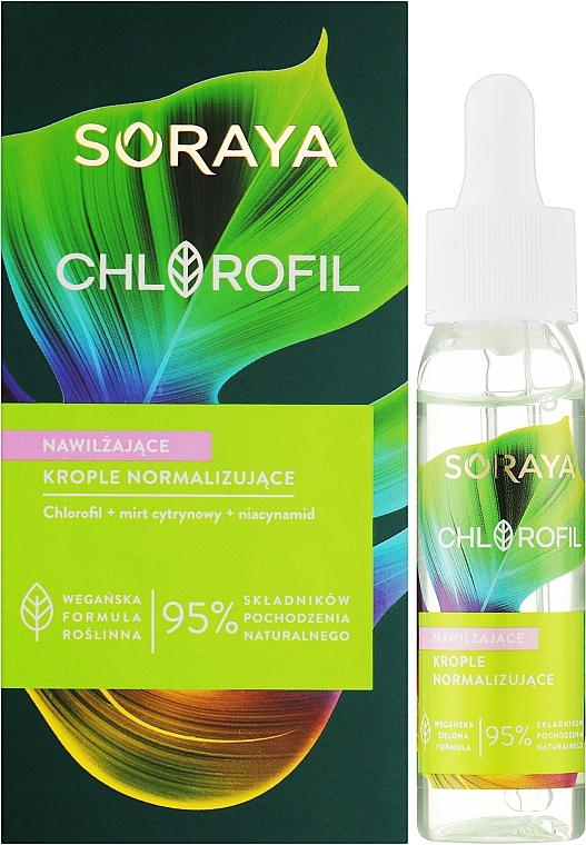 Зволожувальні нормалізувальні краплі для обличчя - Soraya Chlorofil Moisturizing Normalizing Drops — фото N2