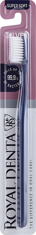 Зубная щетка экстрамягкая с серебром, синяя - Royal Denta Silver Super Soft — фото N1