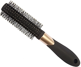 Парфумерія, косметика Щітка для волосся кругла, чорна з золотистим - Roro Hair Brush