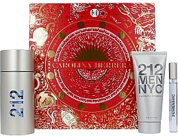 Парфумерія, косметика Carolina Herrera 212 Men NYC Christmas 2023 Set - Набір (edt/100ml + sh/gel/100ml + edt/mini/10ml)
